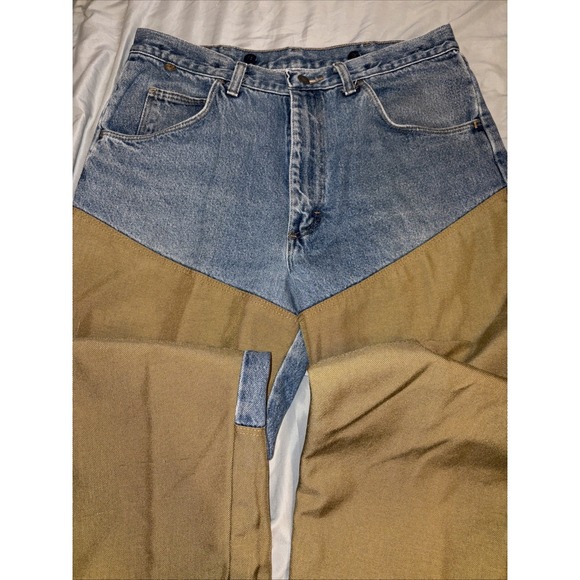 Wrangler Other - Vtg 90s Men's 34x 32 Wrangler Rugged Wear Brush 2 Tone Jeans